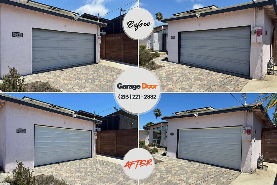 Before and after: garage door repair Horse Pasture, VA